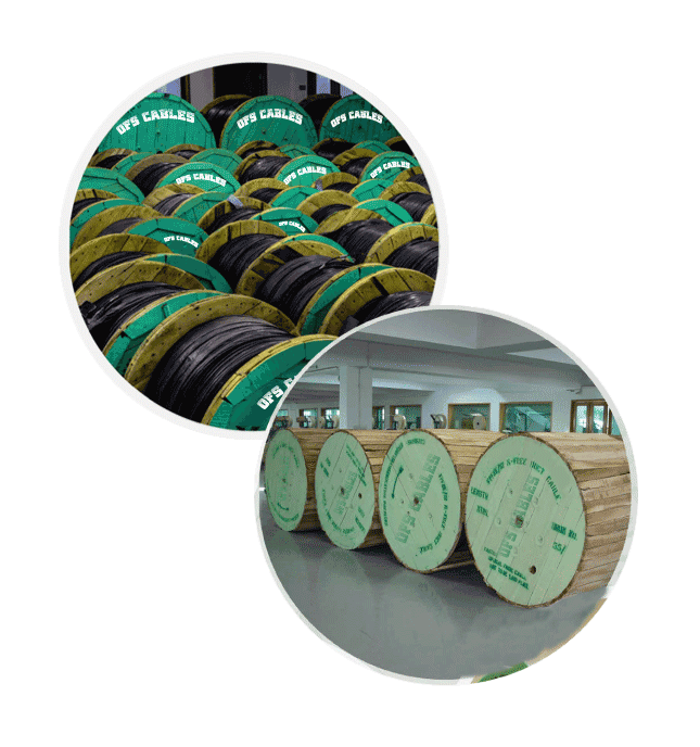 Finished OFS cable drums